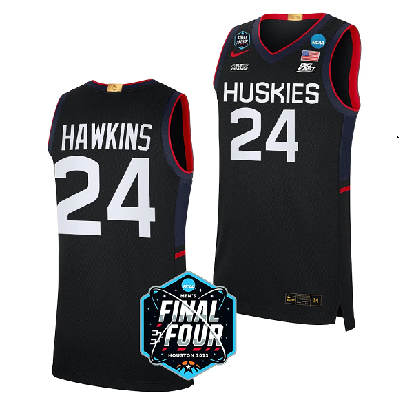 Men's UConn Huskies #24 Jordan Hawkins Black Stitched Basketball Jersey